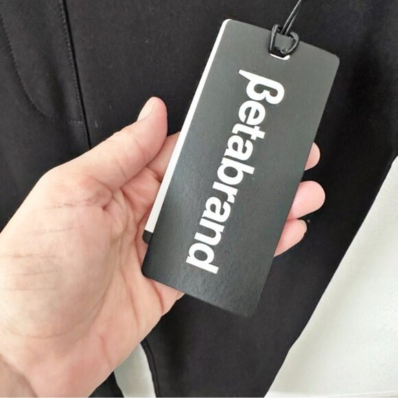 NEW Betabrand Classic Dress Pant Yoga Pants Straight Black Size L Petite - Picture 3 of 5